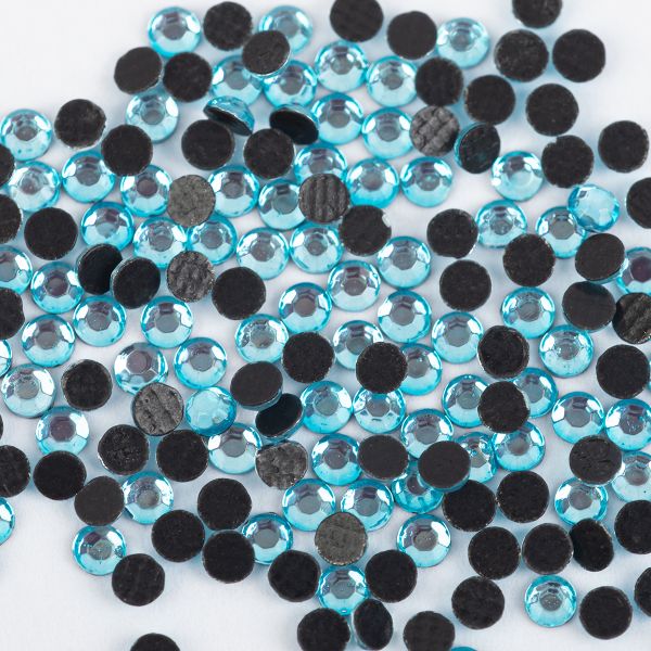 Стразы клеевые акрил 1.9-2.1 мм, 1х144 шт, SS06 102 бирюзовый (aqua bohemica), Zlatka RS/144