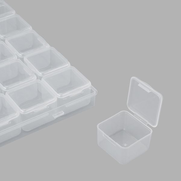 Контейнер для хранения мелочей 21.1х17.5х2.7 см, 30 штук в боксе