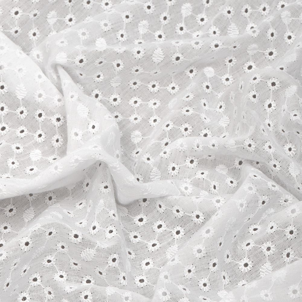 Ткань шитьё (прошва) 100 г/м², 150 см / 2 метра, TBY.Emb.2 белый