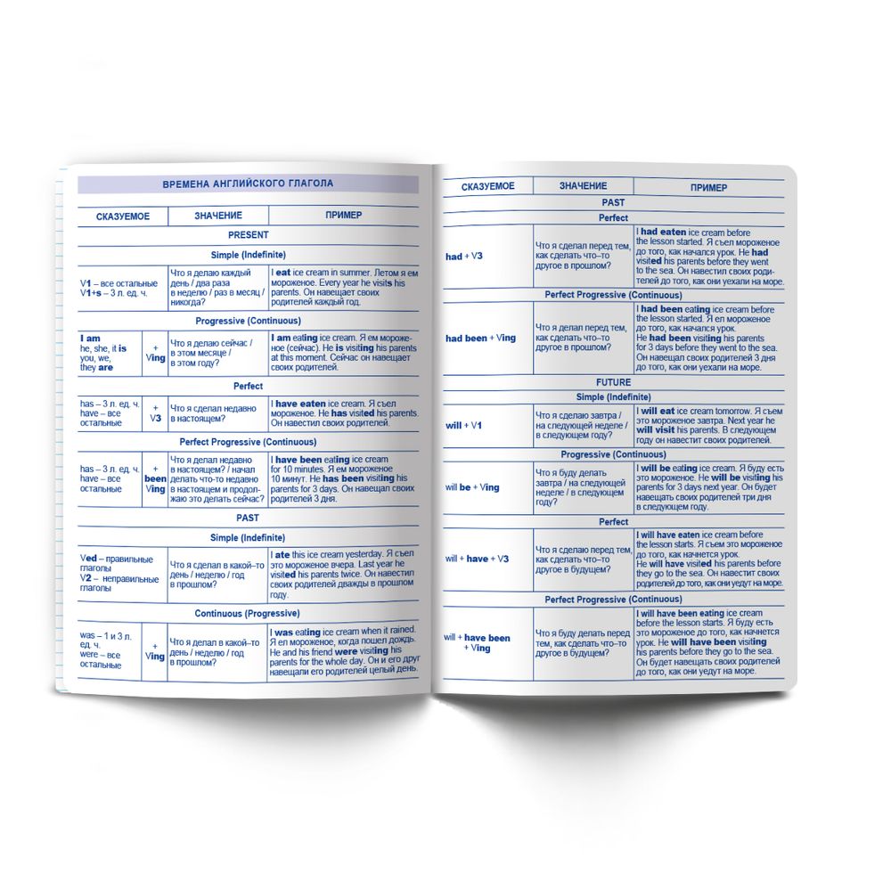 Тетрадь со справочным материалом Большая перемена, выбор.лак, A5 48 л. на скобе 65 г/м², белизна 100% 10 шт клетка, 01812 Большая перемена Английский язык, Светоч Т280