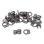 Крючки пришивные декоративные 12х22 мм, pewter, олово, чер.никель, 12 шт