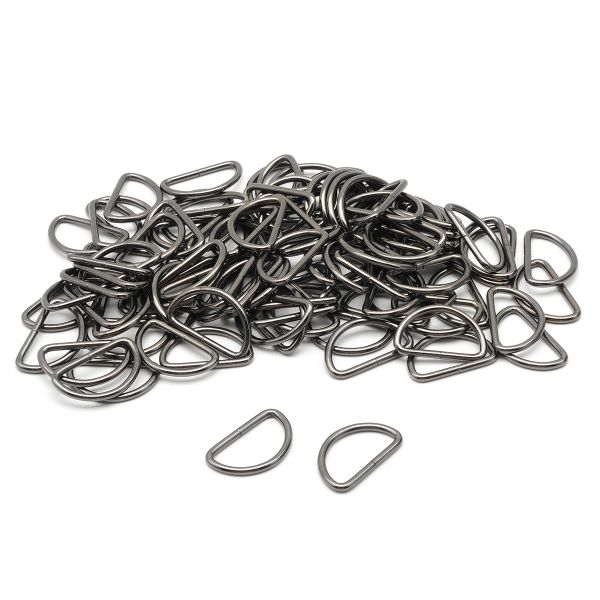 Полукольцо сварное металл внутр. 25 мм (внешн. 30х18 мм, ⌀2.5 мм), 100 шт, черный никель, 816B-113