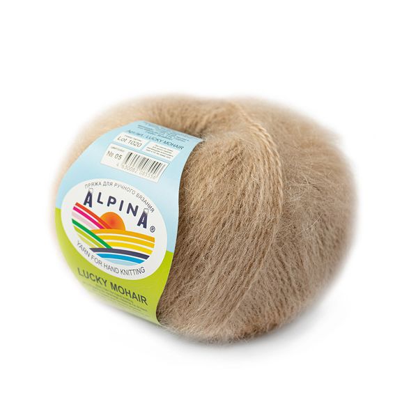 Пряжа Alpina Lucky Mohair / уп.10 мот. по 50 г, 150м, 05 бежевый