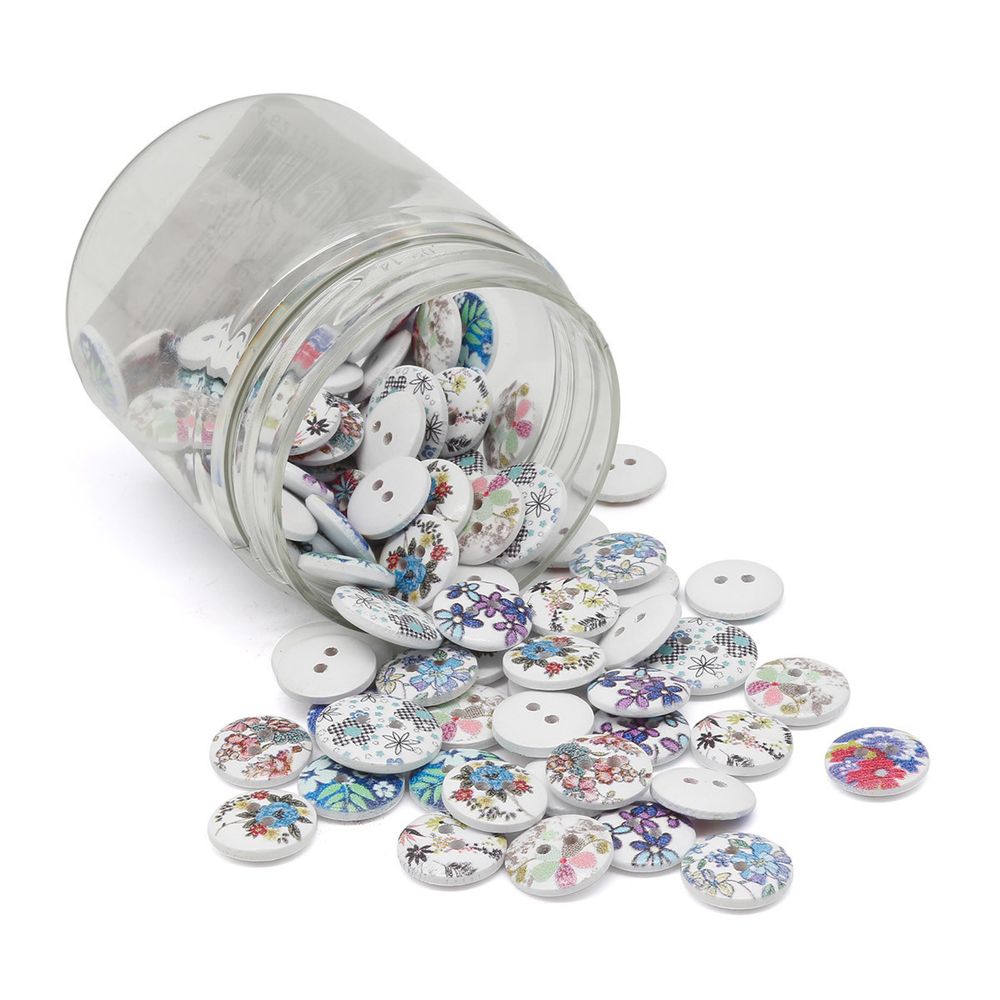 Украшения декоративные пуговицы деревянные Цветочки-лепесточки №10, 15-18 мм, 100 шт