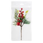 Веточка хвойная с ягодами 3 шт, 26 см, 01, Blumentag VDF-125