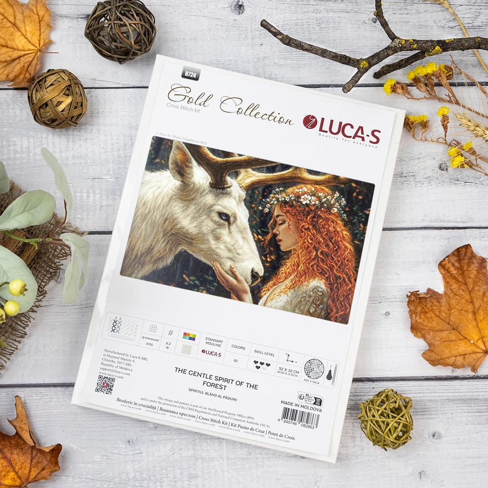Набор для вышивания нитками Luca-S, Нежный дух леса 52х32см
