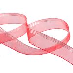 Лента капроновая (органза) 25.0 мм / 25 метров, 037 т.красный/серебро, Blitz ORT-25