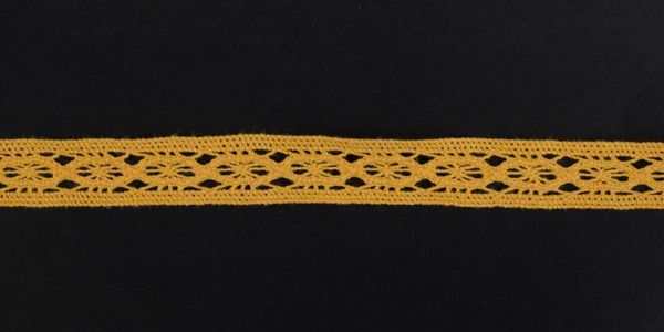 Кружево вязаное (тесьма) 17 мм цв.желтый, Alfa, 25 метров, AF-132-015
