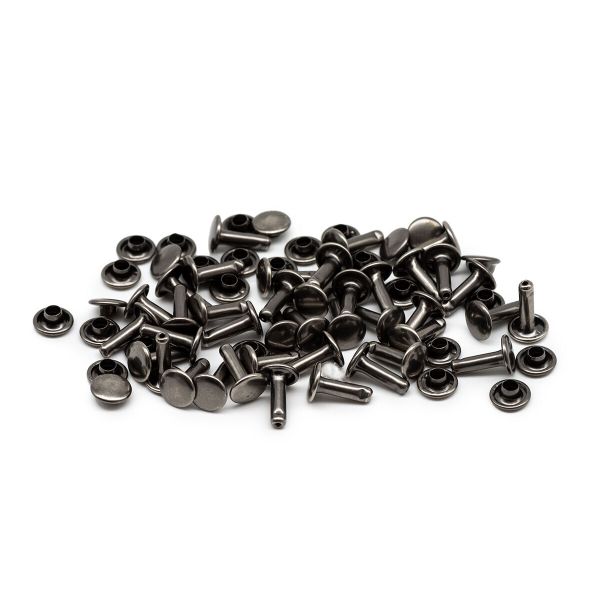 Хольнитены сумочные ⌀7 мм, h=9 мм, двухсторонние, BIG, темное серебро, 100 шт