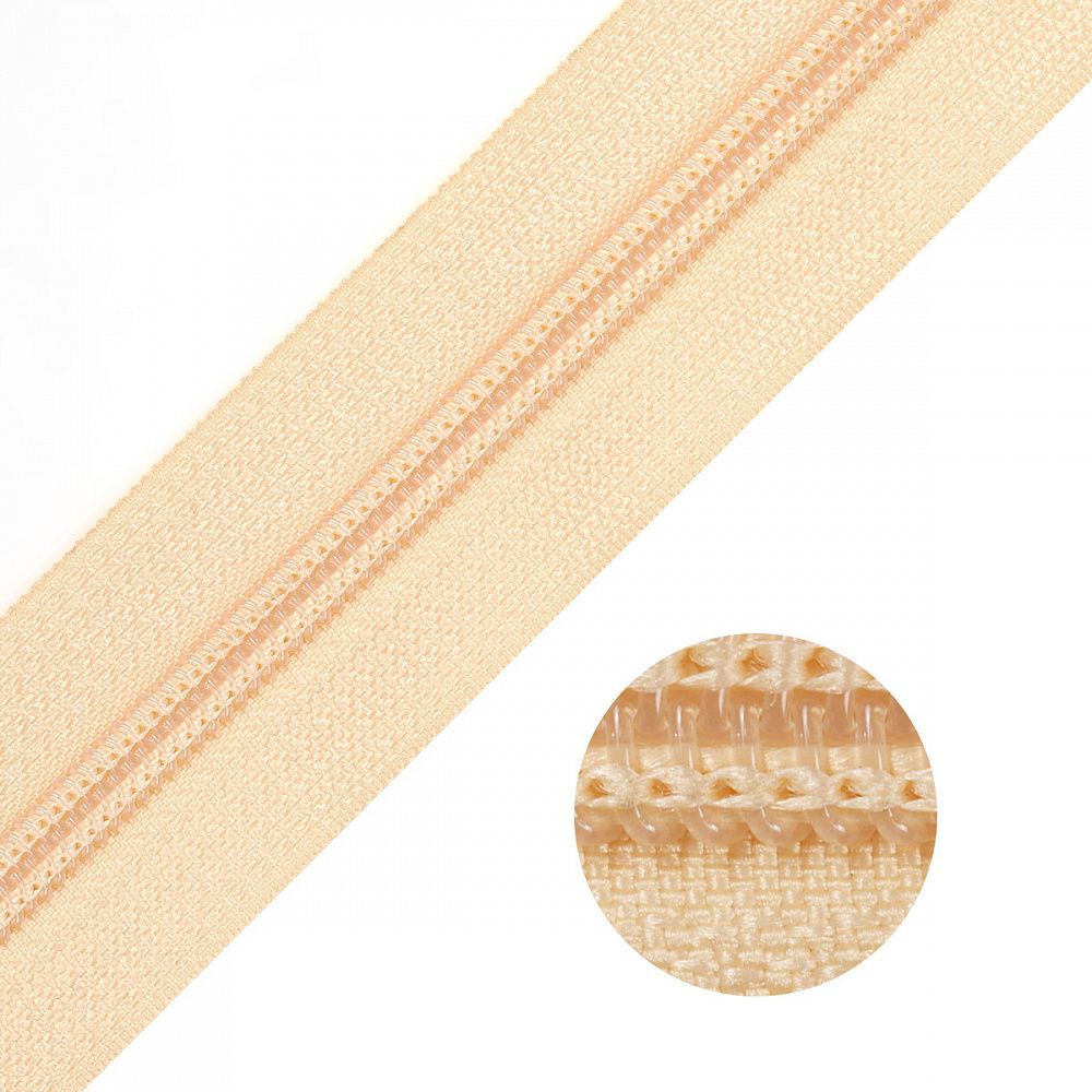 Молния рулонная спираль (витая) Т5 (5 мм) / 200 метров, F291 бежевый, Mzip