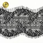 Кружево шантильи (реснички) 120 мм, цв.2 черный, 3 метра, Kruzhevo