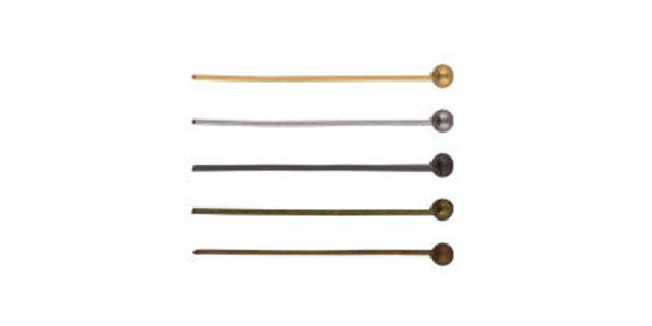 Штифт для бижутерии с шариком 24 мм, 10 шт, №04 под бронзу, Zlatka DC-105/10