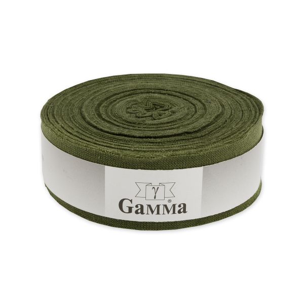 Косая бейка трикотажная 35 мм / 10 метров, (рибана), 009 зеленый, Gamma