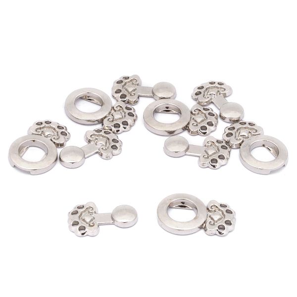 Крючки пришивные декоративные 25х12 мм, nickel, 10 шт