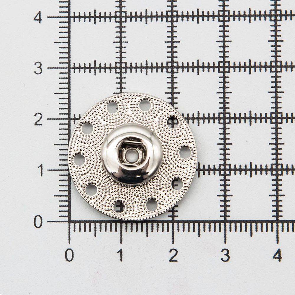 Кнопка пришивная металл ⌀25.0 мм, металл, S, уп.10 шт