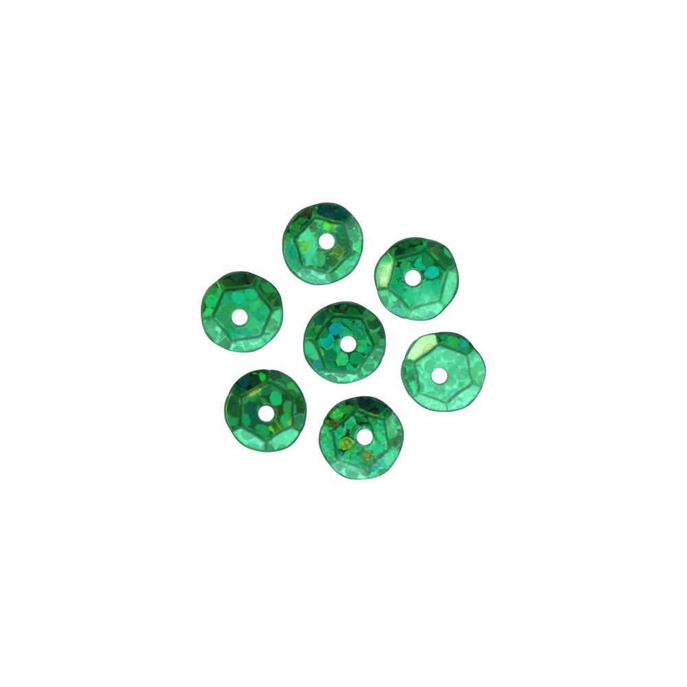 Пайетки граненые 6 мм, упак. 10 гр, Астра, 50104 зеленый голограмма, уп.10 шт