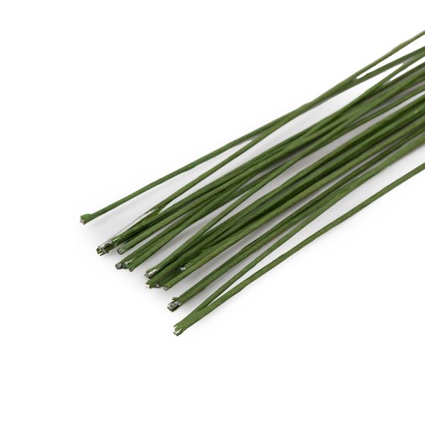 Проволока флористическая в оплетке ⌀0.95 мм, 100 шт (5х20 шт), 40 см, 01 зеленый, Blumentag FIW-0.95