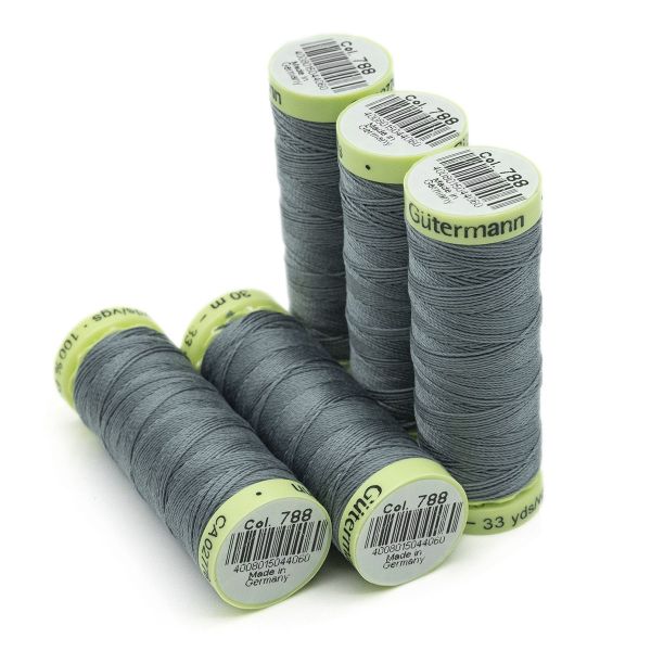 Нитки отделочные Gutermann Top Stitch, 30м, 788 серенити, 5 катушек