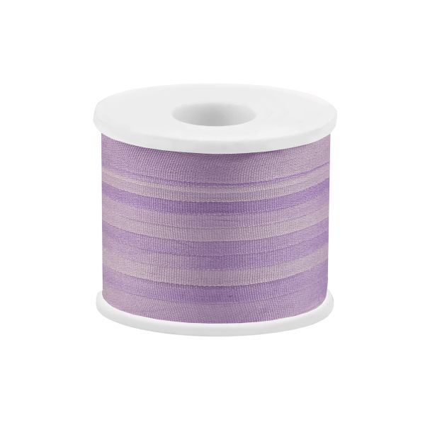 Лента (тесьма) шелковая 7.0 мм / 45.5±0.5 метров, M001 св.сиреневый/сиреневый, Gamma SRM-7