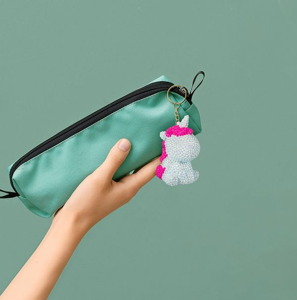 Кристальная (алмазная) мозаика Фрея ALVF-007, брелок, Голубая единорожка, 5х8 см