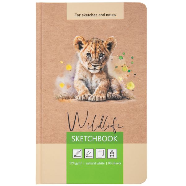 Скетчбук 120 г/м², 120 г/м², 21х13 см, сшивка 80 л, 02 крафт, Аква-колор IZO-BK-1321