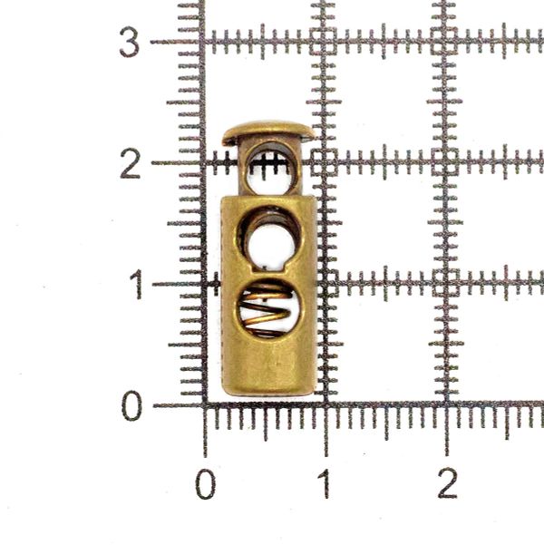 Фиксатор (зажим) для шнура металл 2 отв., 8х23 мм, бронза, 20 шт