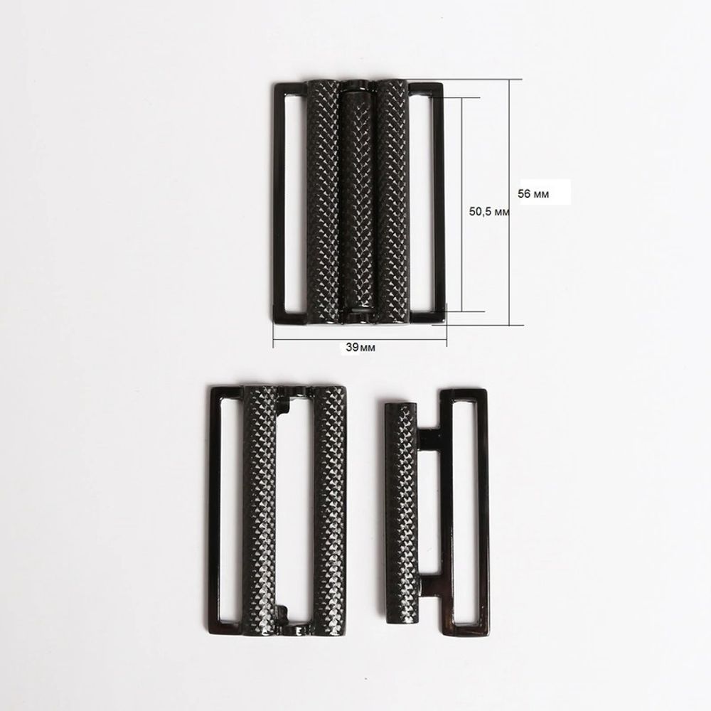 Пряжка-застежка 50.5 мм (внешн. 56х39 мм), 4 шт, чер.никель, BIG