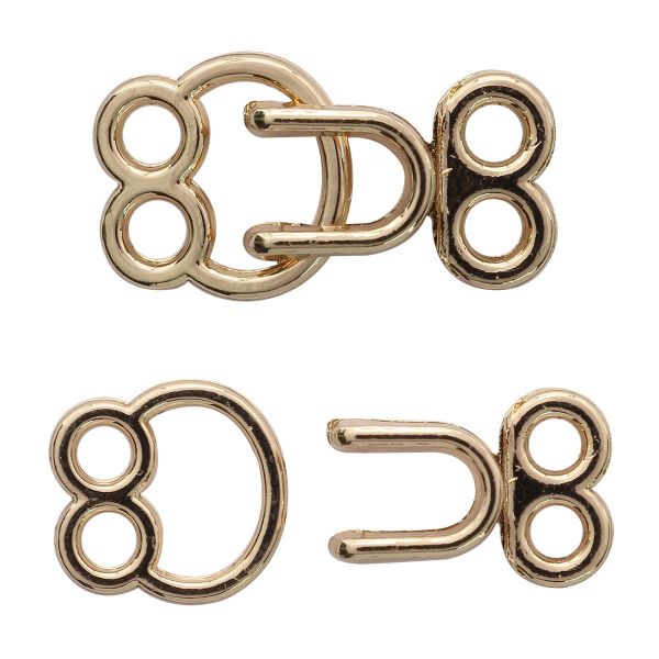 Крючки пришивные декоративные 12х22 мм, gold, золото, 12 шт