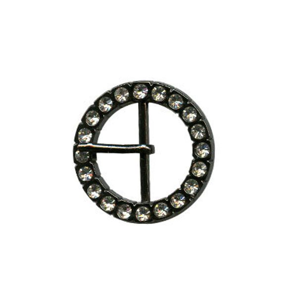 Пряжка для ремня со стразами 35 мм, 1 шт, GBFA 1156 Micron, 06 черн.никель, Micron GBFA 1156