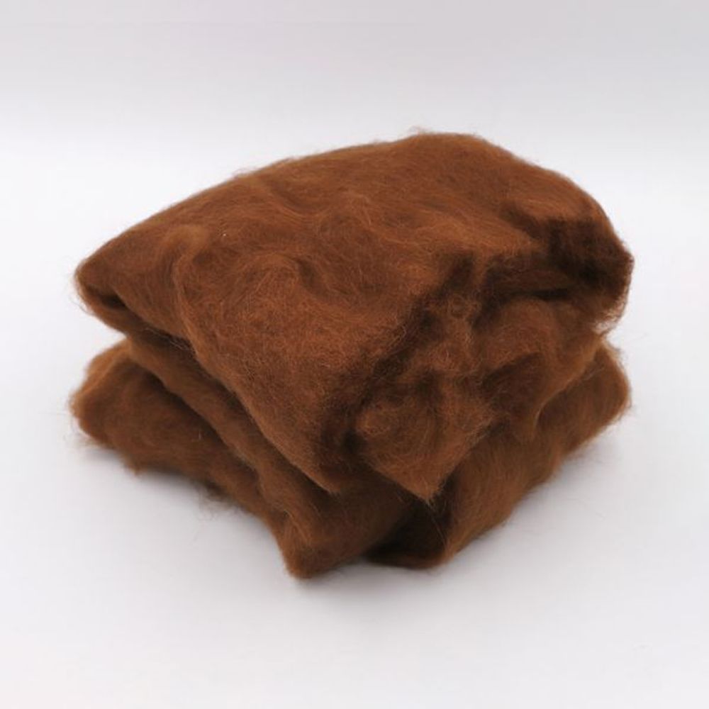 Шерсть для валяния Троицкая Кардочес (100% шерсть п/т) 1х100г цв.3806 коричневый