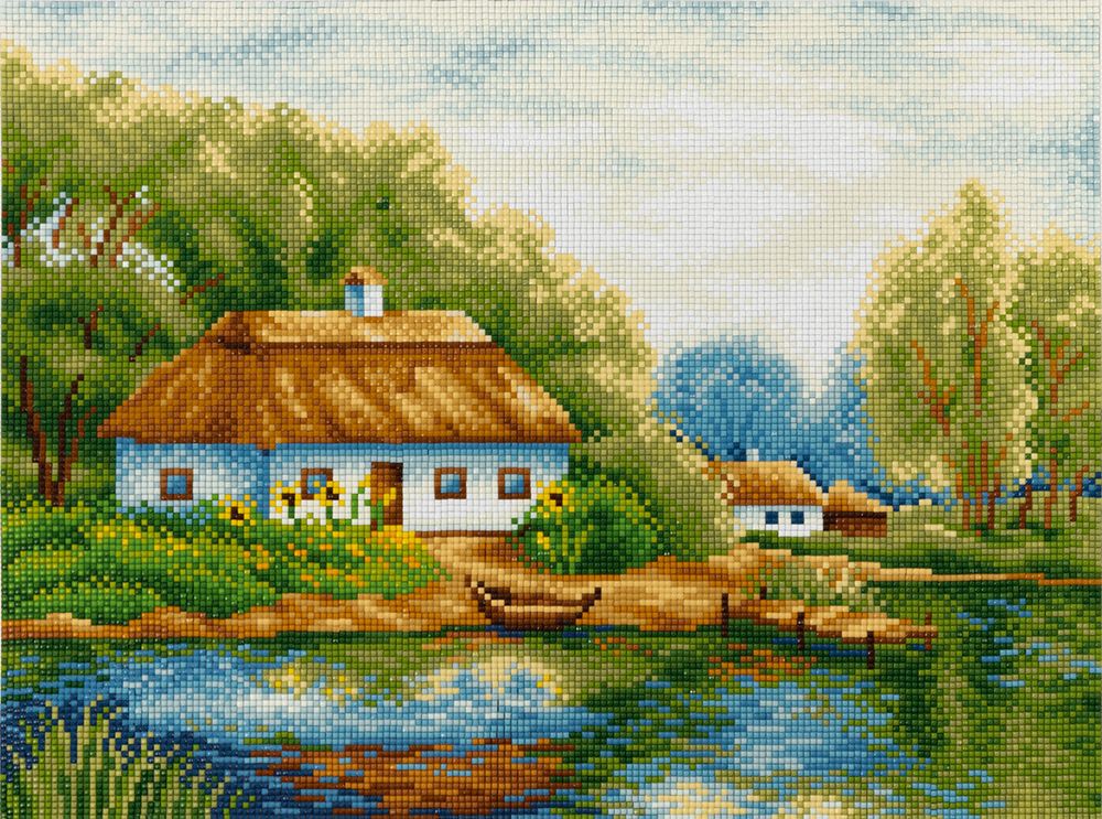 Алмазная (кристальная) мозаика Фрея, Хутор, 40х30 см