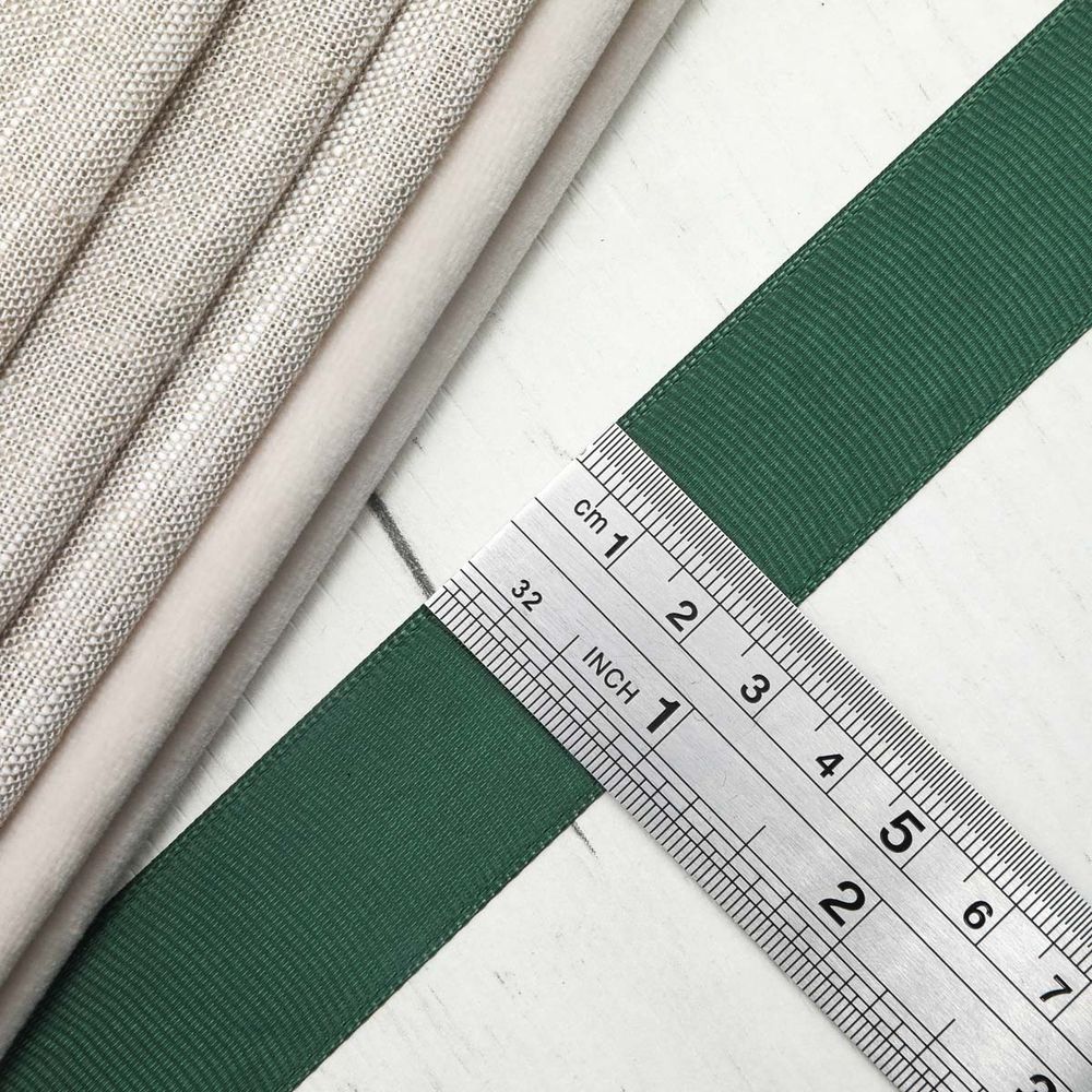 Лента репсовая (в рубчик) 25.0 мм, 126 т.зеленый, уп.18,28 м