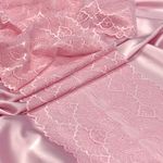 Кружево эластичное (стрейч) 8034 195мм цв.F134 розовый, 10 м, Kruzhevo