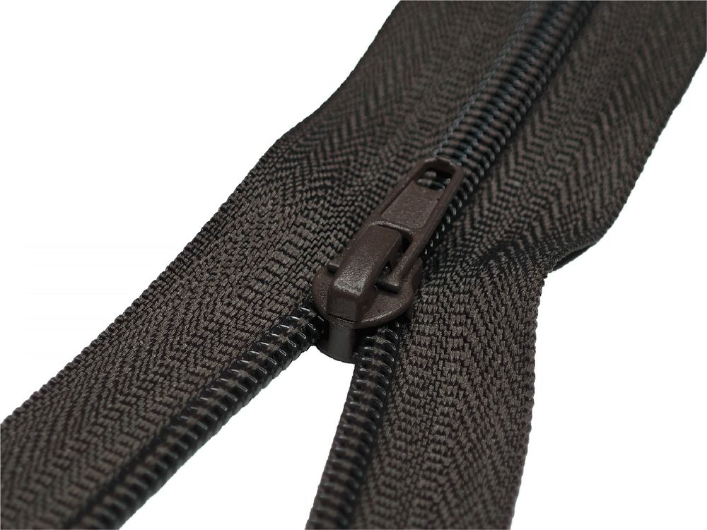 Молния спираль (витая) (цв.SBS) брючная Т4 (4 мм) 1 зам., н/раз., 20 см, автомат, S-176 коричневый, 100 шт