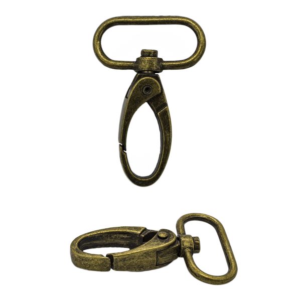 Карабин металл 25.0 мм (48х32 мм), 2 шт, латунь, 0325-0037 Hobby&Pro