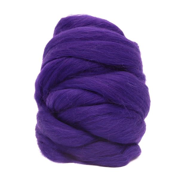 Шерсть для валяния Троицкая п/тонкая 1х100 г (до 29 мкр), 0037 т.фиолетовый