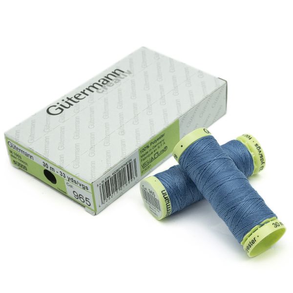 Нитки отделочные Gutermann Top Stitch, 30м, 965 дымчато серо-голубой, 5 катушек