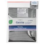 Ткань подкладочная фольгированная 65±2 г/м², 150х150±1 см, №02 черный рис. квадраты, Gamma FLTN