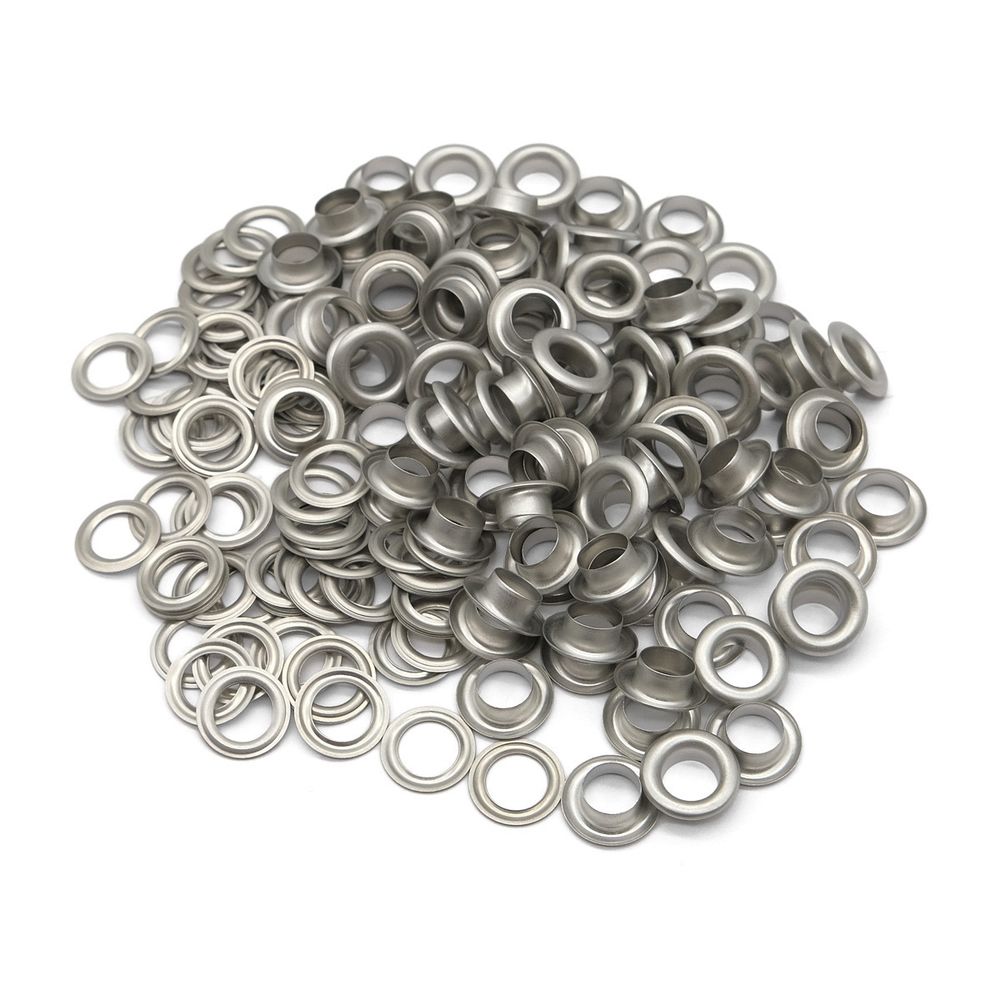 Люверсы металл ⌀_8.0 мм (внутр.), серебро, 100 шт, BIG