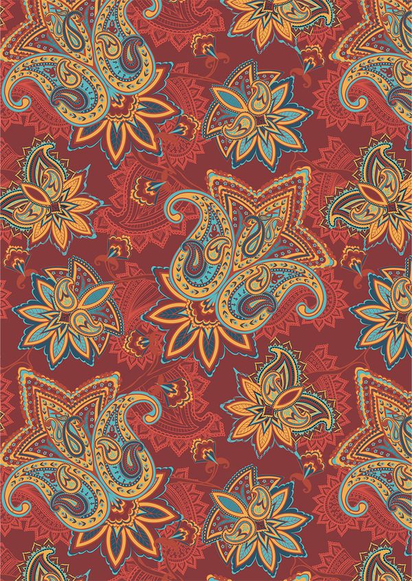 Ткань для пэчворка Peppy Сказочный восток, отрез 50х55 см, 146 г/м², СВ-05 красный, Peppy