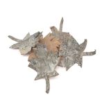 Декоративные элементы из коры дерева "Кленовый лист", 11х7см, 6 шт, белый