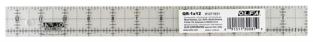 Линейка для квилтинга 1,25*12,5”, OL-QR-1*12, Olfa, 1 шт