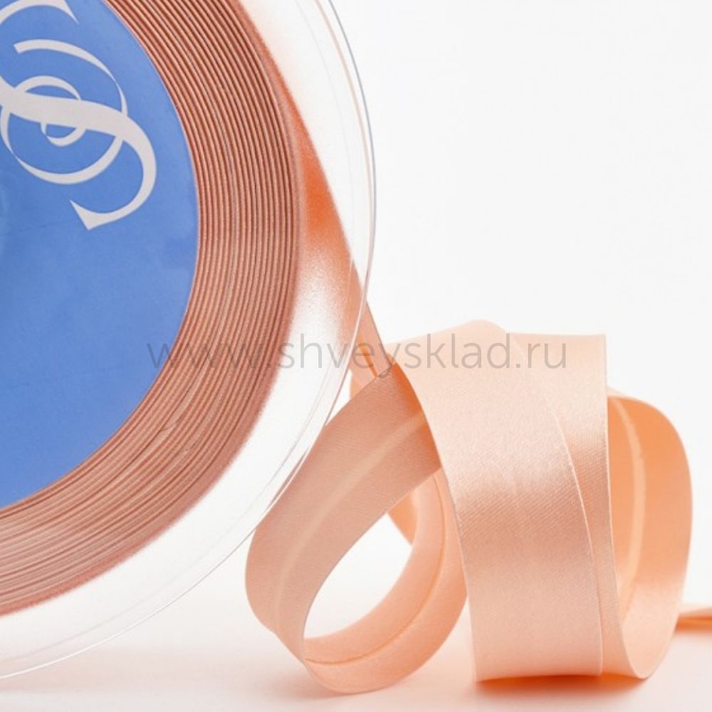 Бейка косая атласная 20 мм, 25 метров, 85 бледно-розовый, Safisa (Spiral) /TOS/