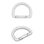 Карабин металл полукольцо 25 мм, серебро (никель), MB_2232, 6 шт