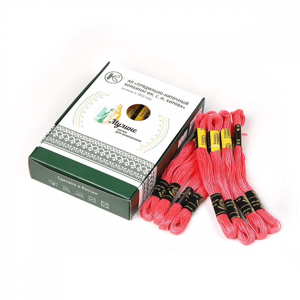 Мулине ПНК им.Кирова цв.1012 розовый, 24 мотка по 8 метров