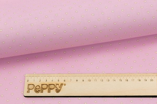 Ткань для пэчворка Peppy Бабушкин сундучок, отрез 50х55 см, 140 г/м², БС-39 сердечки розовый, Peppy