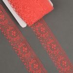 Кружево отделочное в стиле "трикотаж" 40 мм, диз. 1660 цв.233 персиковый уп.27,4м