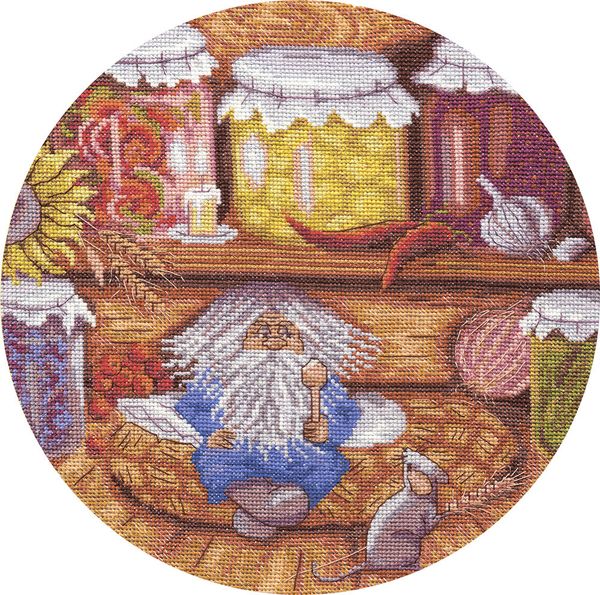 Набор для вышивания нитками Panna, Домовой -хранитель очага, 24х24 см