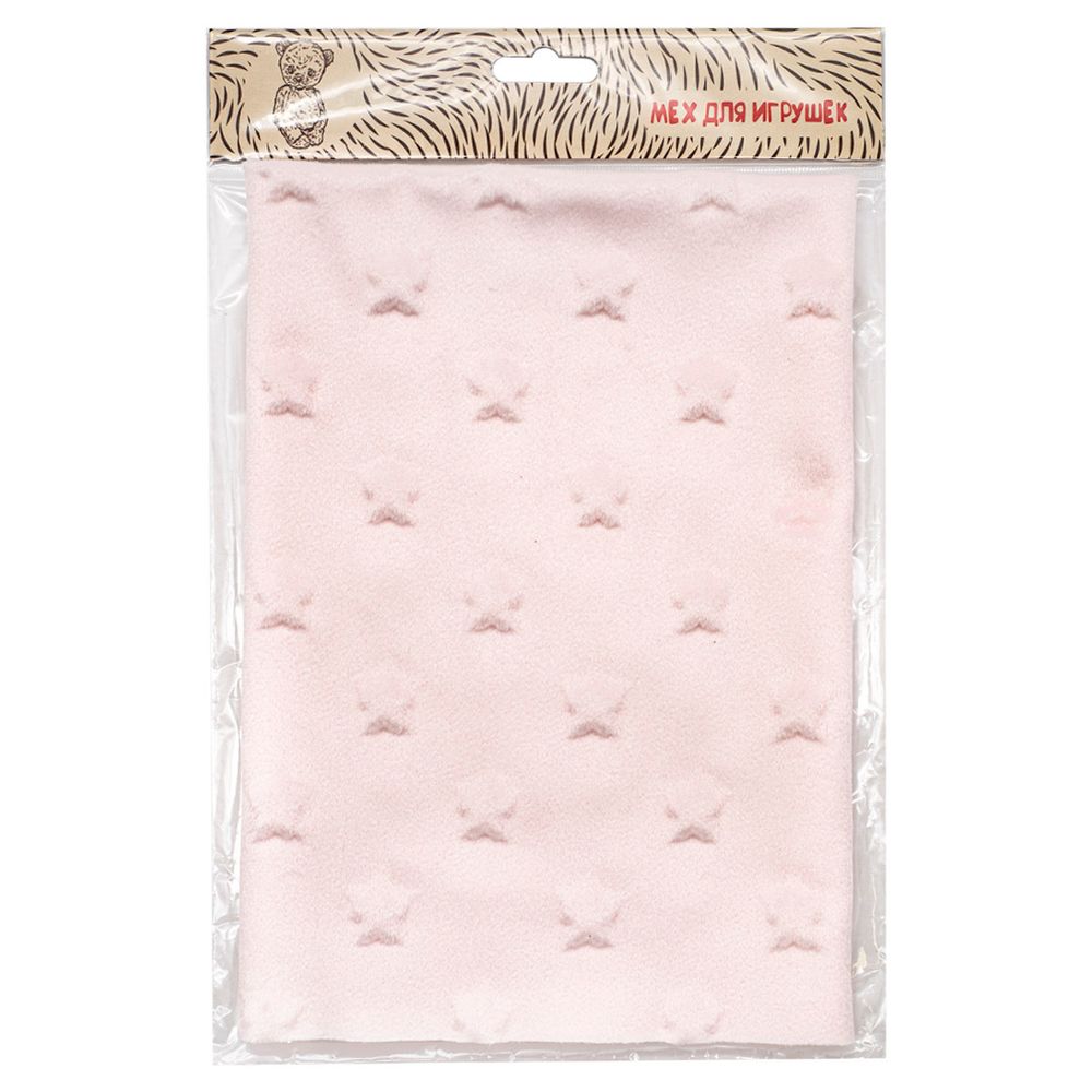 Плюш (ткань) Звезды 240 г/м², 45х50 см, ворс 2,5мм, розовый