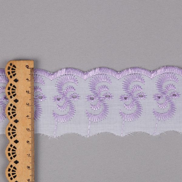 Кружево шитьё 50 мм, диз. 312, цв.164 бл.сиреневый, уп. 13.71 м, Kruzhevo